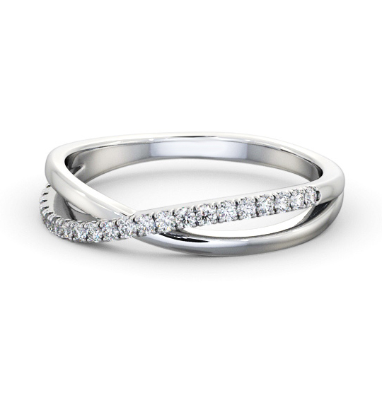 Addlestone Half Eternity Ring Round Diamond 0.15ct Crossover Band HE78_WG_THUMB2 