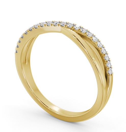 Half Eternity 0.15ct Round Diamond Bow Design Ring 9K Yellow Gold HE78_YG_THUMB1