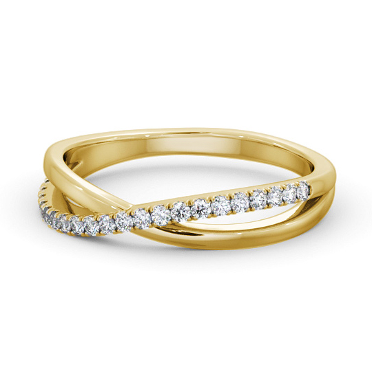 Addlestone Half Eternity Ring Round Diamond 0.15ct Crossover Band HE78_YG_THUMB2 