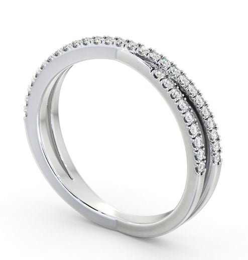 Half Eternity 0.25ct Round Diamond Crossover Ring Platinum HE79_WG_THUMB1 