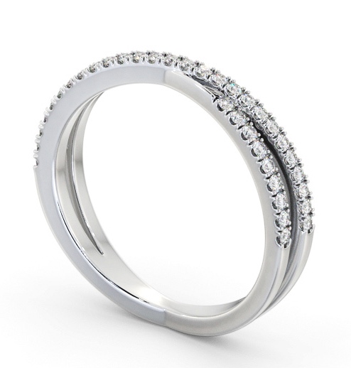 Half Eternity 0.25ct Round Diamond Crossover Ring Platinum HE79_WG_THUMB1