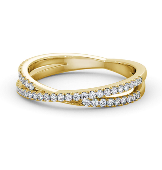 Kimberley Half Eternity Ring Round Diamond 0.25ct Crossover Band HE79_YG_THUMB2 