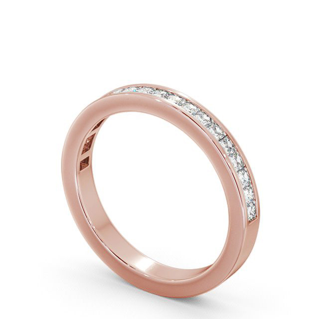 Half Eternity Princess Diamond Ring 18K Rose Gold - Oakley HE7_RG_SIDE