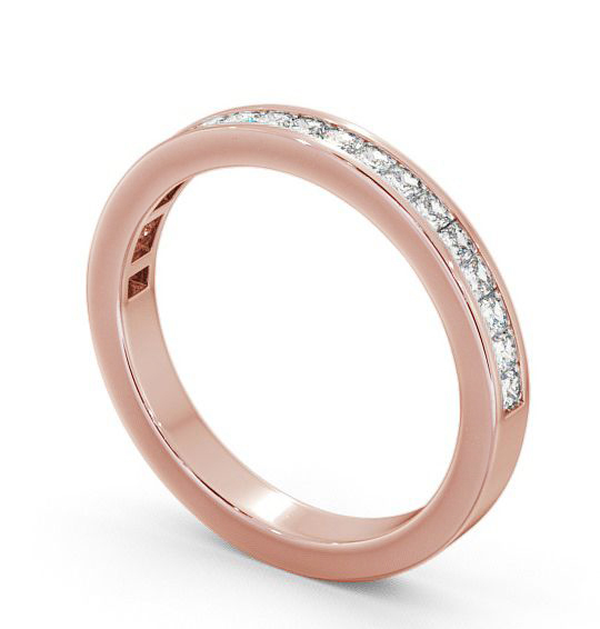 Half Eternity Princess Diamond Channel Set Ring 9K Rose Gold HE7_RG_THUMB1 