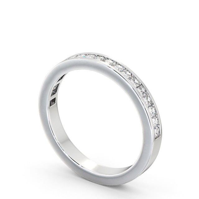Half Eternity Princess Diamond Ring 9K White Gold - Oakley HE7_WG_SIDE