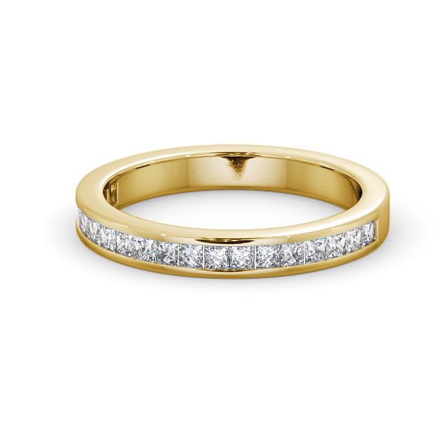 Half Eternity Princess Diamond Ring 9K Yellow Gold - Oakley HE7_YG_FLAT