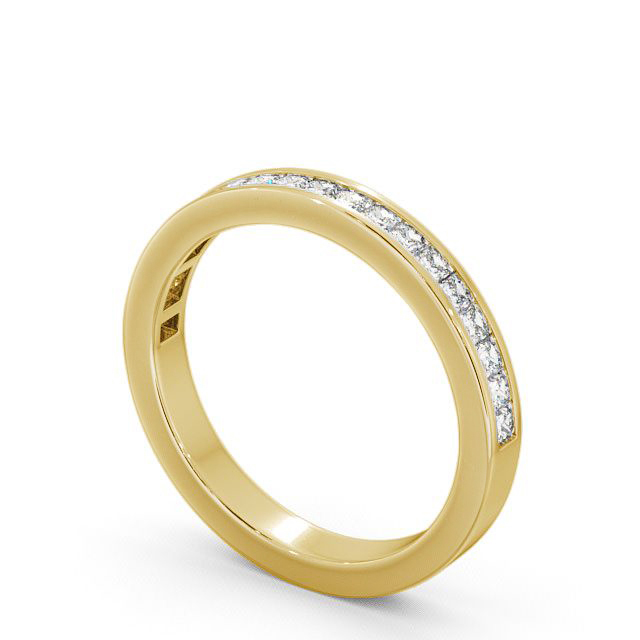 Half Eternity Princess Diamond Ring 9K Yellow Gold - Oakley HE7_YG_SIDE