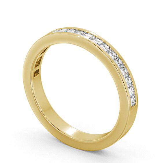 Half Eternity Princess Diamond Channel Set Ring 9K Yellow Gold HE7_YG_THUMB1