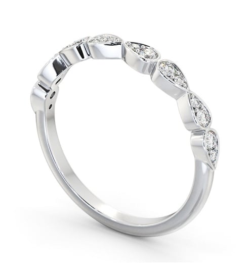 Half Eternity 0.15ct Round Diamond Pear Design Ring Palladium HE80_WG_THUMB1