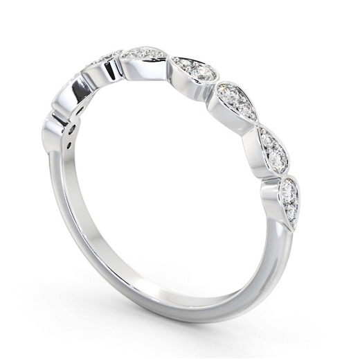 Half Eternity 0.15ct Round Diamond Pear Design Ring Platinum HE80_WG_THUMB1 