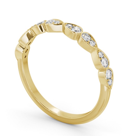 Half Eternity 0.15ct Round Diamond Pear Design Ring 9K Yellow Gold HE80_YG_THUMB1
