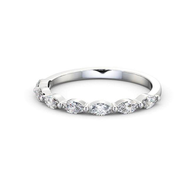 Half Eternity 0.35ct Marquise Diamond Ring 18K White Gold - Abingdon HE82_WG_FLAT