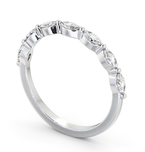 Half Eternity 0.35ct Marquise Diamond Ring Platinum HE82_WG_THUMB1 