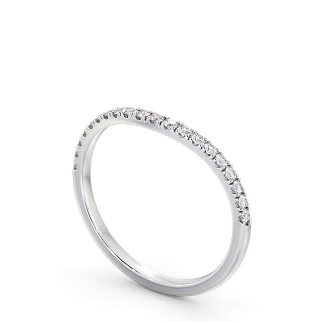 Half Eternity Round Diamond Ring 18K White Gold - Zarola HE84_WG_SIDE