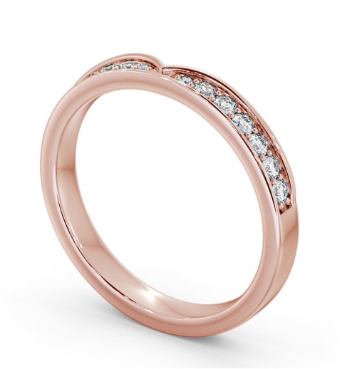 Half Eternity Round Diamond Pinched Design Ring 9K Rose Gold HE86_RG_THUMB1 