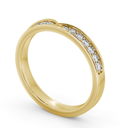 Half Eternity Round Diamond Pinched Design Ring 9K Yellow Gold HE86_YG_THUMB1