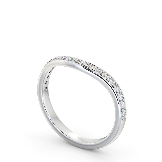 Half Eternity Round Diamond Ring 18K White Gold - Withel HE87_WG_SIDE