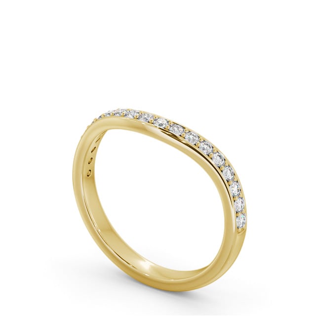 Half Eternity Round Diamond Ring 18K Yellow Gold - Withel HE87_YG_SIDE