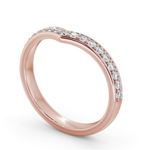 Half Eternity Round Diamond Wishbone Design Ring 9K Rose Gold HE88_RG_THUMB1