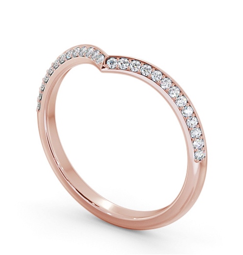 Half Eternity Round Diamond Knife Edge Wishbone Design Ring 18K Rose Gold HE89_RG_THUMB1