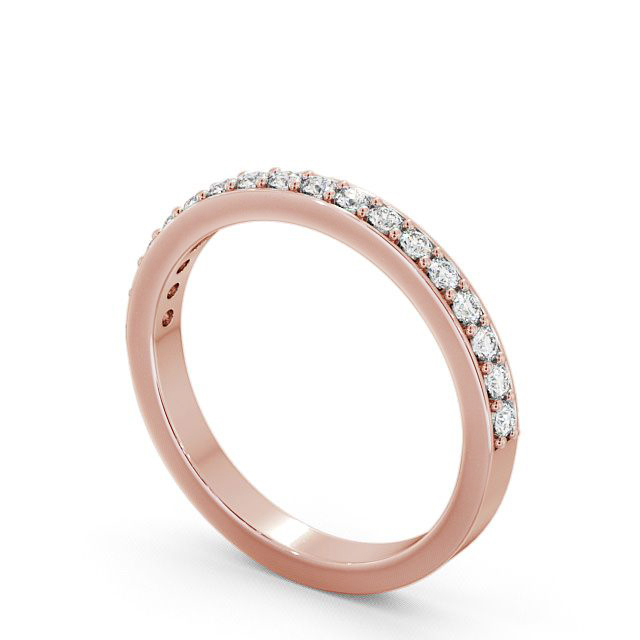 Half Eternity Round Diamond Ring 18K Rose Gold - Merrion HE8_RG_SIDE