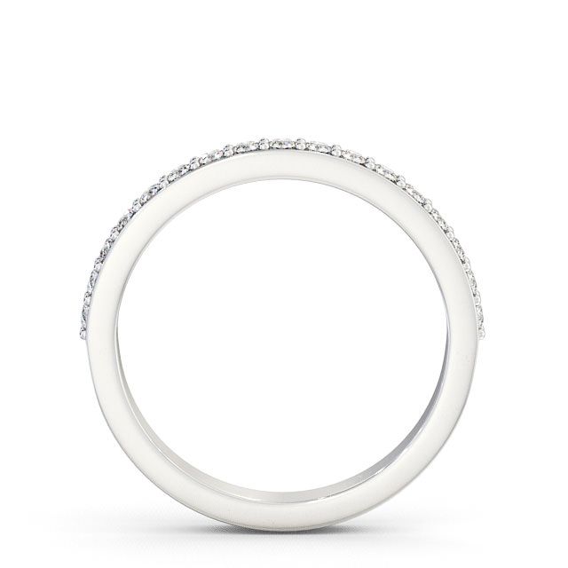 Half Eternity Round Diamond Ring 18K White Gold - Merrion HE8_WG_UP