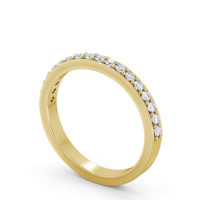 Half Eternity Round Diamond Ring 18K Yellow Gold - Merrion HE8_YG_SIDE