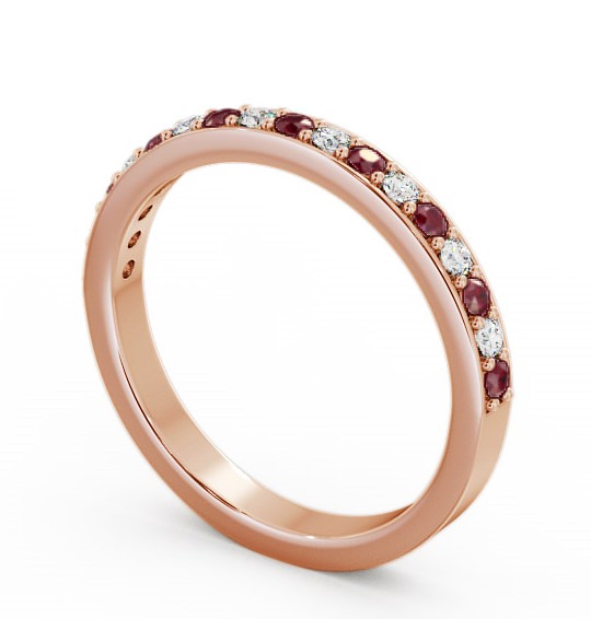 Half Eternity Ruby and Diamond 0.34ct Ring 9K Rose Gold HE8GEM_RG_RU_THUMB1