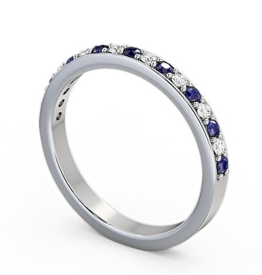 Half Eternity Blue Sapphire and Diamond 0.34ct Ring 18K White Gold HE8GEM_WG_BS_THUMB1 