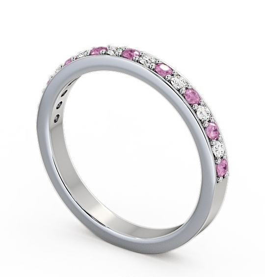 Half Eternity Pink Sapphire and Diamond 0.34ct Ring Platinum HE8GEM_WG_PS_THUMB1