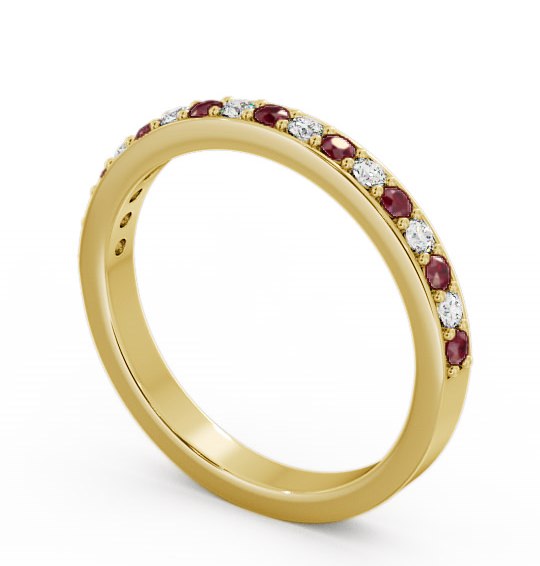 Half Eternity Ruby and Diamond 0.34ct Ring 18K Yellow Gold HE8GEM_YG_RU_THUMB1 