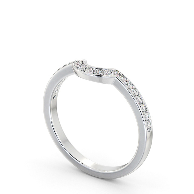 Half Eternity Round Diamond Ring 18K White Gold - Efana HE90_WG_SIDE