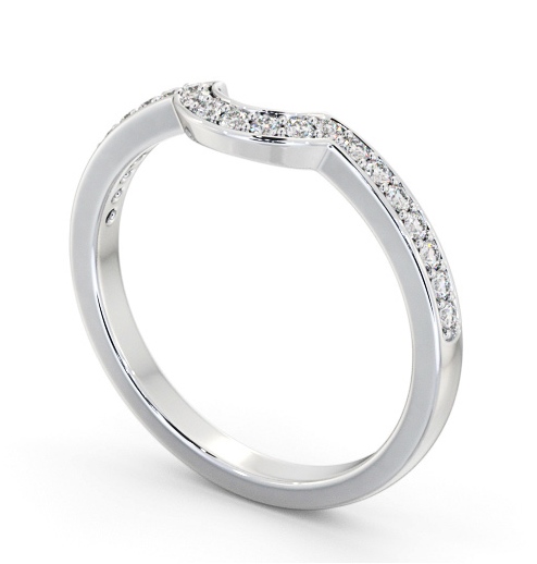 Half Eternity Round Diamond Half Moon Design Ring Palladium HE90_WG_THUMB1 