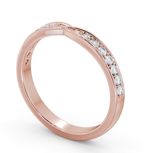 Half Eternity Round Diamond Pinched Cross Over Design Ring 9K Rose Gold HE93_RG_THUMB1 