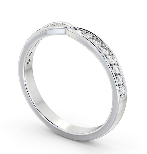 Half Eternity Round Diamond Pinched Cross Over Design Ring Platinum HE93_WG_THUMB1