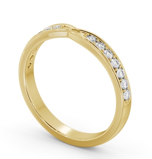 Half Eternity Round Diamond Pinched Cross Over Design Ring 18K Yellow Gold HE93_YG_THUMB1 