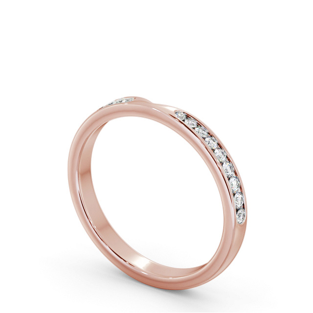 Half Eternity Round Diamond Ring 18K Rose Gold - Lauren HE95_RG_SIDE