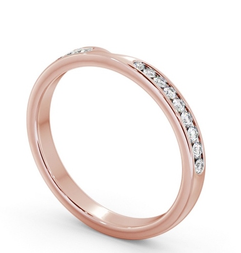 Half Eternity Round Diamond Channel Set Pinched Design Ring 9K Rose Gold HE95_RG_THUMB1 