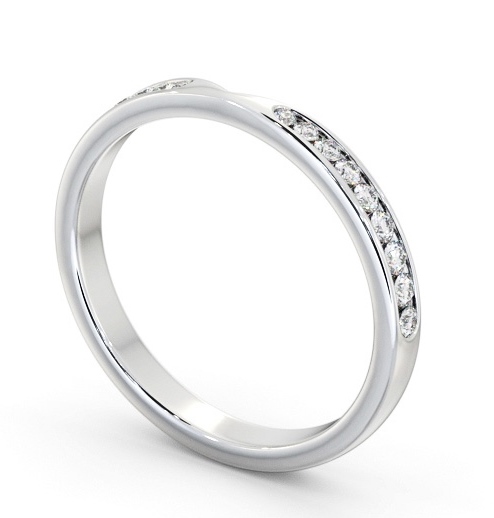 Half Eternity Round Diamond Channel Set Pinched Design Ring 9K White Gold HE95_WG_THUMB1