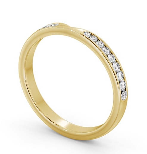 Half Eternity Round Diamond Channel Set Pinched Design Ring 9K Yellow Gold HE95_YG_THUMB1
