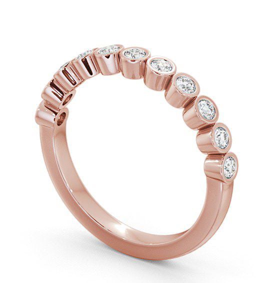 Half Eternity Round Diamond Bezel Set Ring 18K Rose Gold HE9_RG_THUMB1