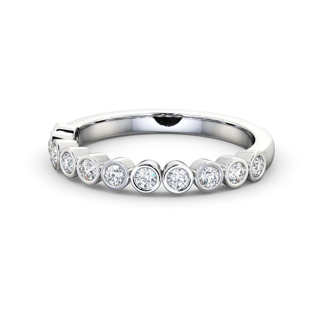 Half Eternity Round Diamond Ring 9K White Gold - Leybury HE9_WG_FLAT