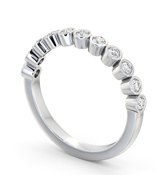  Half Eternity Round Diamond Ring 18K White Gold - Leybury HE9_WG_THUMB1 