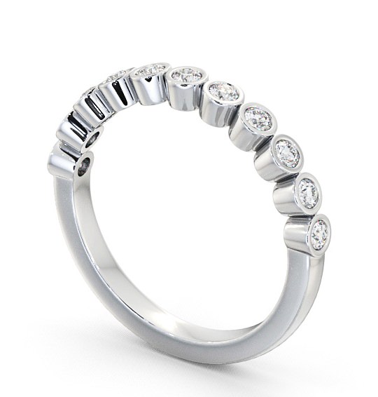 Half Eternity Round Diamond Bezel Set Ring Palladium HE9_WG_THUMB1 