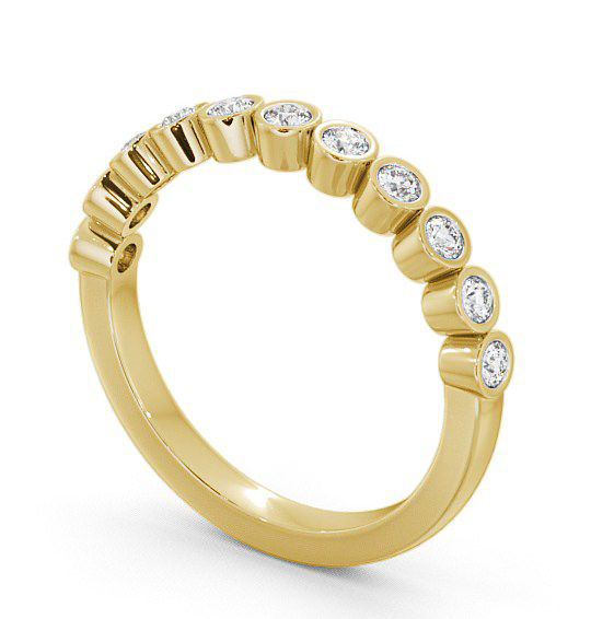 Half Eternity Round Diamond Bezel Set Ring 9K Yellow Gold HE9_YG_THUMB1