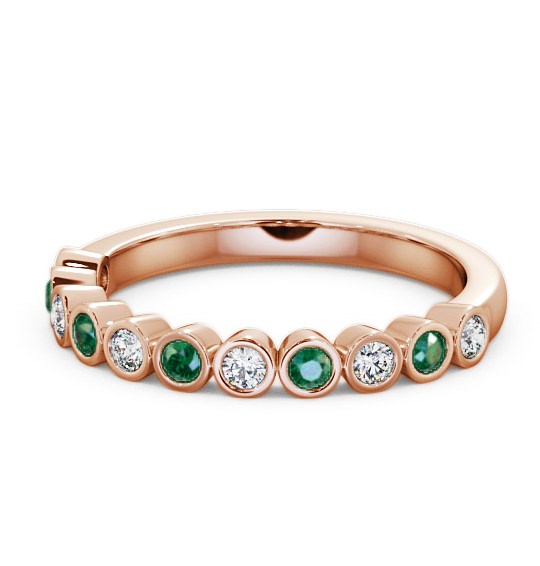 Half Eternity Emerald and Diamond 0.38ct Ring 9K Rose Gold HE9GEM_RG_EM_THUMB2 