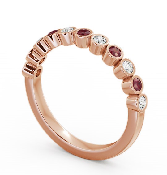 Half Eternity Ruby and Diamond 0.43ct Ring 18K Rose Gold HE9GEM_RG_RU_THUMB1