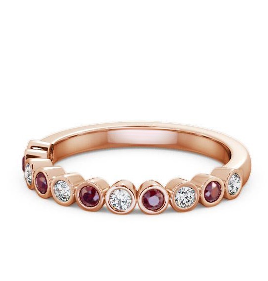 Leybury Half Eternity Gemstone and Diamond Ring 0.38ct Bezel Set HE9GEM_RG_RU_THUMB2 