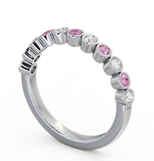 Half Eternity Pink Sapphire and Diamond 0.43ct Ring 9K White Gold HE9GEM_WG_PS_THUMB1