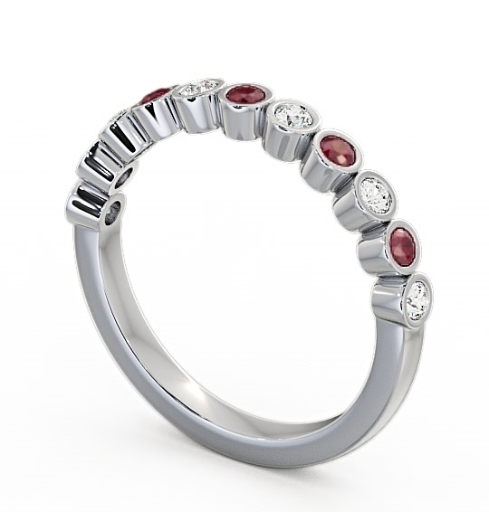 Half Eternity Ruby and Diamond 0.43ct Ring Palladium HE9GEM_WG_RU_THUMB1